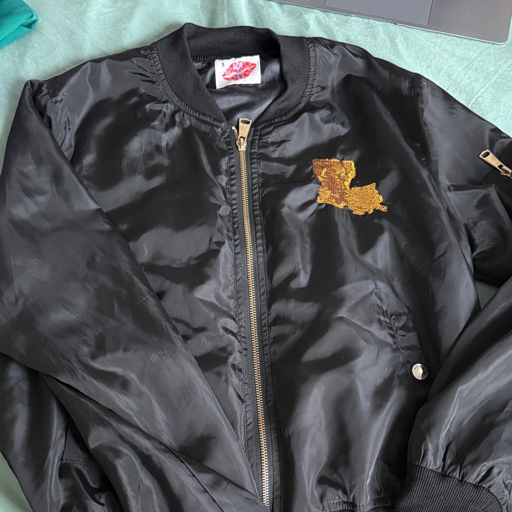 Sparkle City Who Dat bomber jacket
